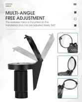 WEST BIKING Bicycle Rearview Mirror Universal Adjustable Convex Mirrors Rotate Handlebar End Mirror MTB Road Bike Accessories